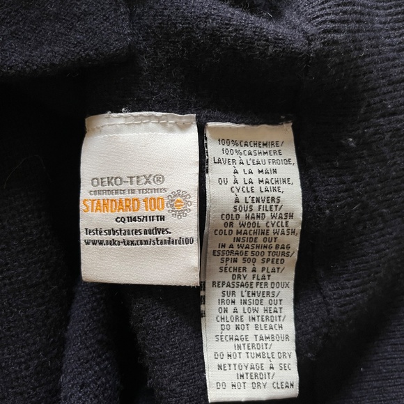 Eric Bompard 100% Cashmere 2-ply Zip Cardigan Navy Blue Pockets $610 - Picture 8 of 8